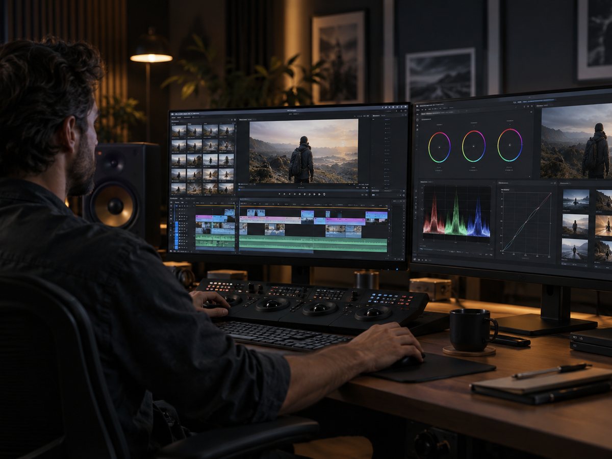 Edit suite — colour grade